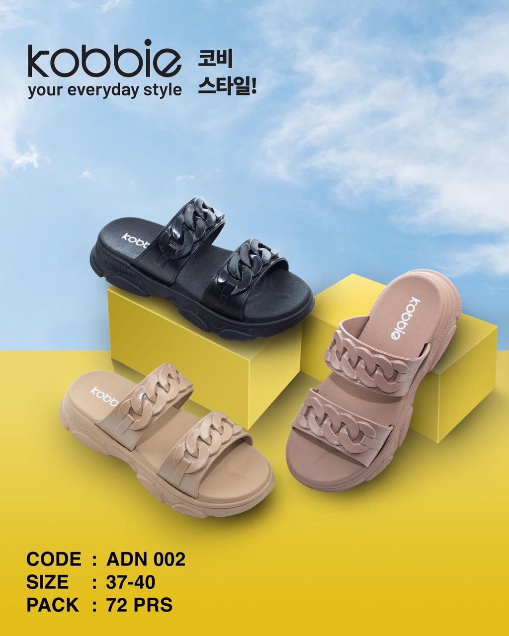 Sendal Slip On Wanita Motif Rantai Cantik Empuk